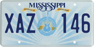 MS license plate XAZ146