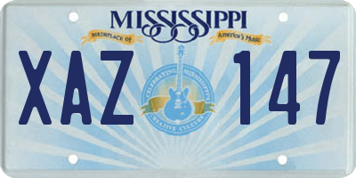 MS license plate XAZ147