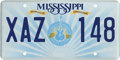 MS license plate XAZ148