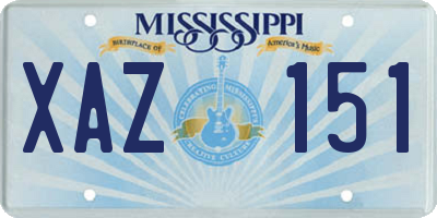 MS license plate XAZ151