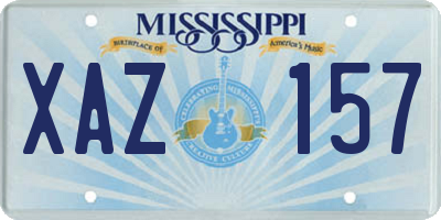 MS license plate XAZ157