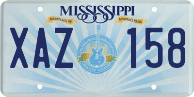 MS license plate XAZ158