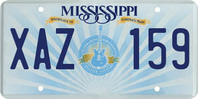 MS license plate XAZ159