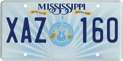 MS license plate XAZ160