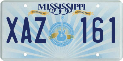 MS license plate XAZ161