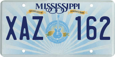 MS license plate XAZ162
