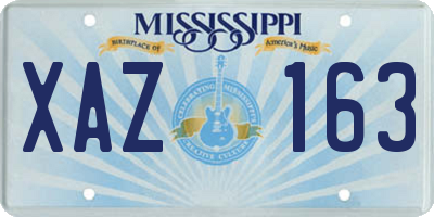 MS license plate XAZ163