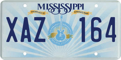 MS license plate XAZ164