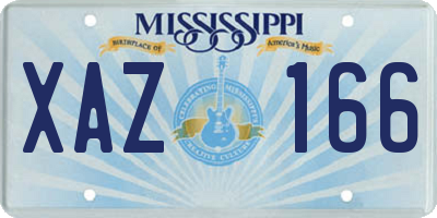 MS license plate XAZ166