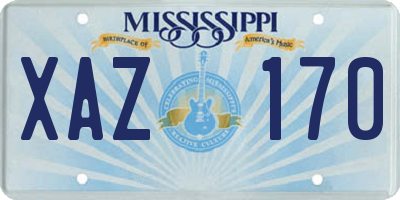 MS license plate XAZ170