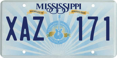 MS license plate XAZ171