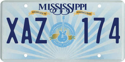 MS license plate XAZ174