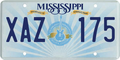MS license plate XAZ175