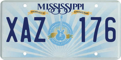 MS license plate XAZ176