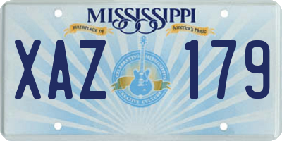 MS license plate XAZ179