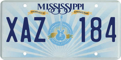 MS license plate XAZ184