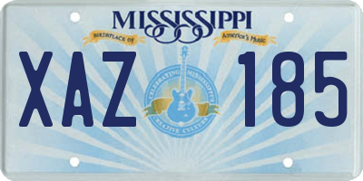 MS license plate XAZ185