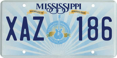 MS license plate XAZ186