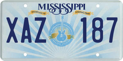MS license plate XAZ187
