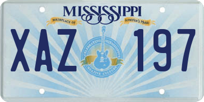 MS license plate XAZ197
