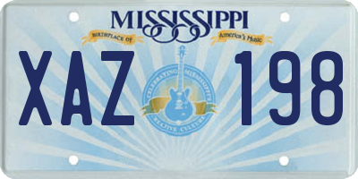 MS license plate XAZ198