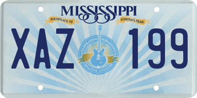 MS license plate XAZ199