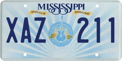 MS license plate XAZ211