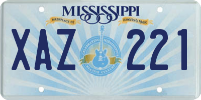 MS license plate XAZ221