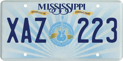 MS license plate XAZ223