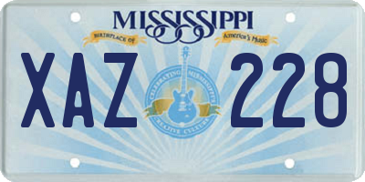 MS license plate XAZ228