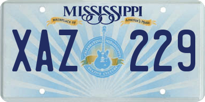 MS license plate XAZ229