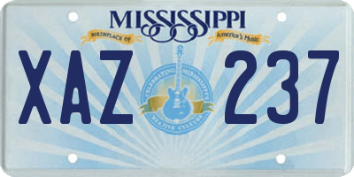 MS license plate XAZ237