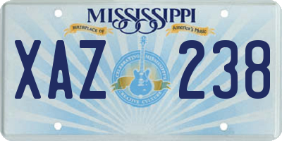 MS license plate XAZ238