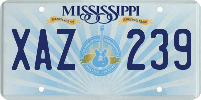 MS license plate XAZ239