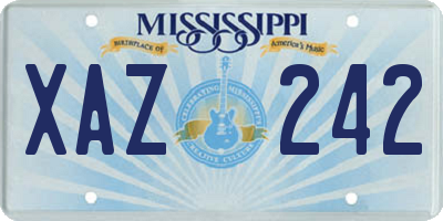 MS license plate XAZ242