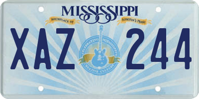 MS license plate XAZ244