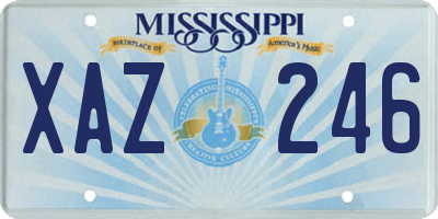 MS license plate XAZ246