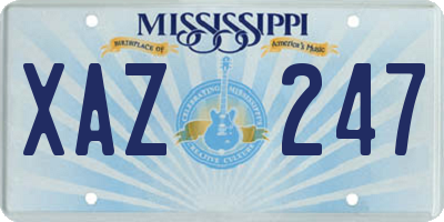 MS license plate XAZ247