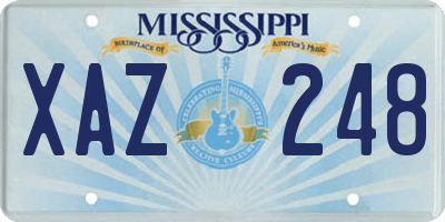 MS license plate XAZ248