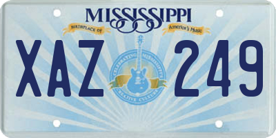 MS license plate XAZ249