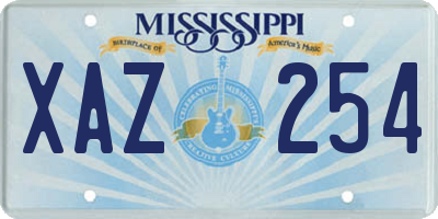 MS license plate XAZ254