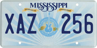 MS license plate XAZ256