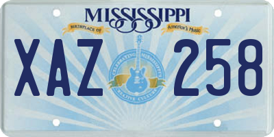 MS license plate XAZ258
