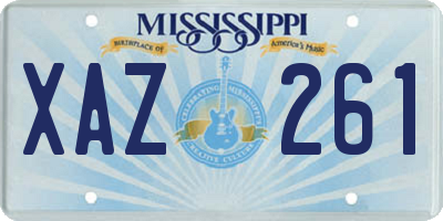MS license plate XAZ261