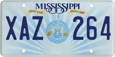 MS license plate XAZ264