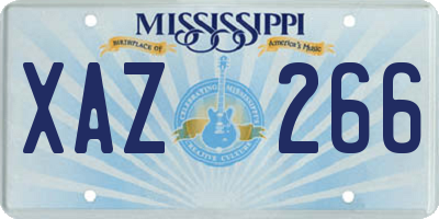 MS license plate XAZ266