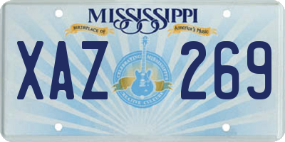 MS license plate XAZ269