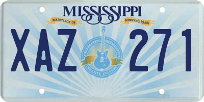 MS license plate XAZ271