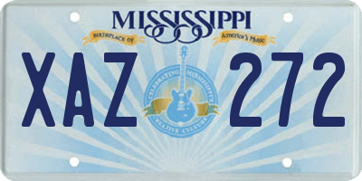 MS license plate XAZ272