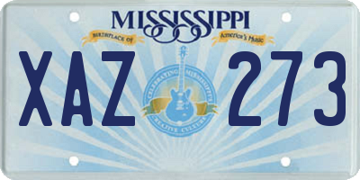 MS license plate XAZ273